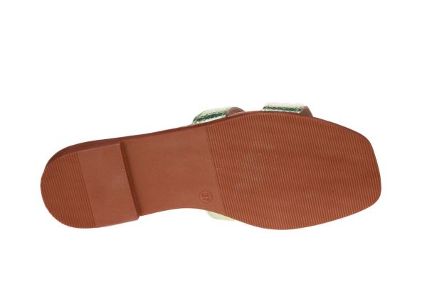 Oh! My Sandals Groen Metallic Slipper  (5321-JADE) - Schoenen Caramel (Sint-Job-in-’t-Goor)