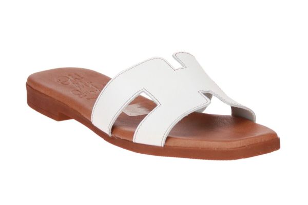 Oh! My Sandals Witte Slipper  (5321-BLANCO) - Schoenen Caramel (Sint-Job-in-’t-Goor)