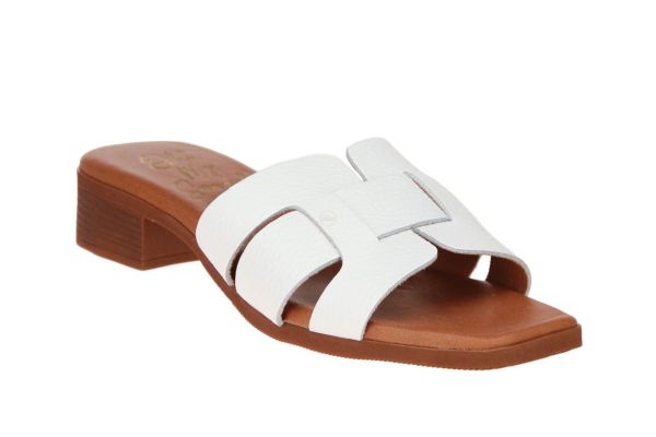 Oh! My Sandals Witte Slipper Met Hakje  (5343-BLANCO) - Schoenen Caramel (Sint-Job-in-’t-Goor)