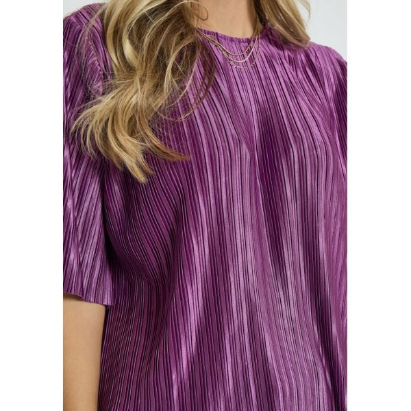 Peppercorn Patricia Half Sleeve Plisse Blouse Hollyhock Purple  (PC7379-7024) - Schoenen Caramel (Sint-Job-in-’t-Goor)