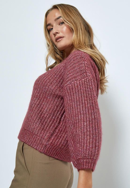 Peppercorn Cori 3/4 Sleeve Knit Pullover Karanda Red Melange  (PC7997-652M) - Schoenen Caramel (Sint-Job-in-’t-Goor)