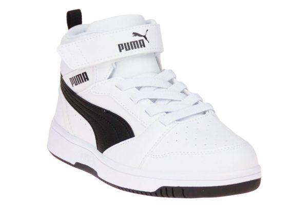 Puma Rebound V6 Mid AC+PS White-Black  (393832-02) - Schoenen Caramel (Sint-Job-in-’t-Goor)