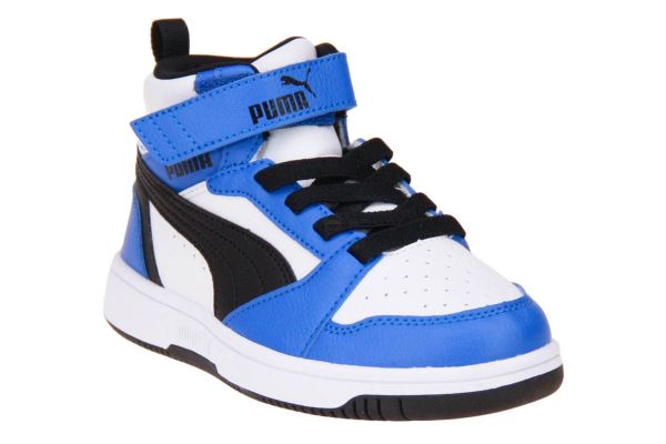 Puma Rebound V6 Mid AC+PS Zwart/Blauw  (393832-06) - Schoenen Caramel (Sint-Job-in-’t-Goor)