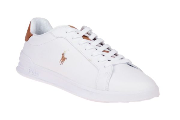 Ralph Lauren Polo Wit-Cognac Sneaker  (809877598001) - Schoenen Caramel (Sint-Job-in-’t-Goor)