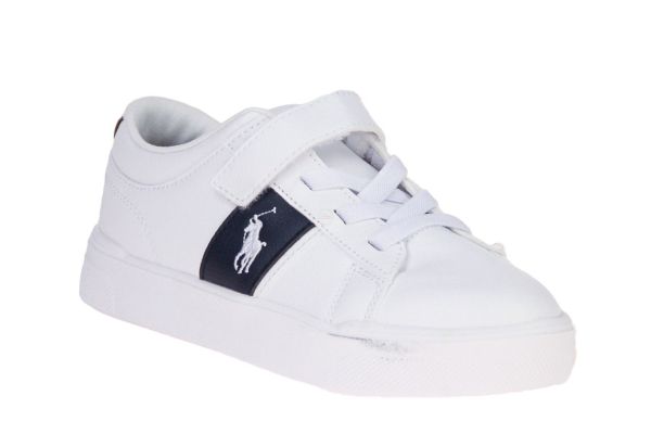 Ralph Lauren Polo Frazier PS Wit-Blauwe Sneaker  (FRAZIER WIT BLAUW) - Schoenen Caramel (Sint-Job-in-’t-Goor)