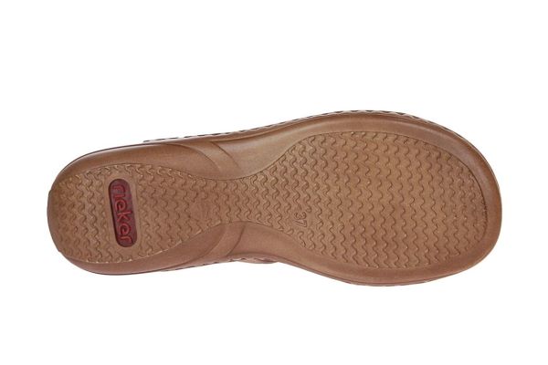 Rieker Roze Slipper  (608K2-31) - Schoenen Caramel (Sint-Job-in-’t-Goor)