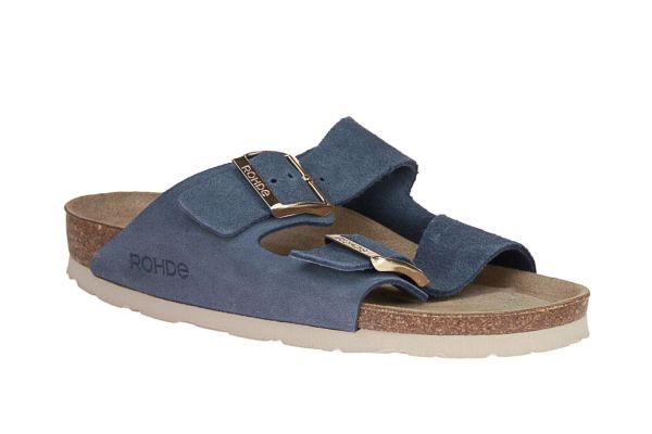 Rohde Jeans Blauwe Slipper  (5590-55) - Schoenen Caramel (Sint-Job-in-’t-Goor)