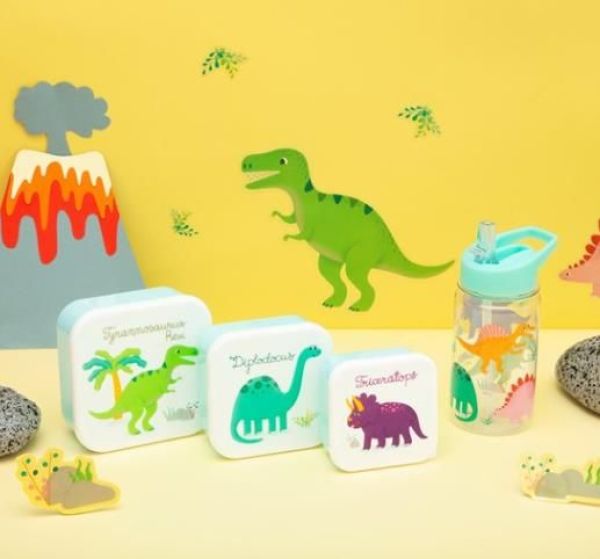 Sass & Belle Roarsome Dinosaurs Lunch Boxes - Set of 3  (MAXI044) - Schoenen Caramel (Sint-Job-in-’t-Goor)