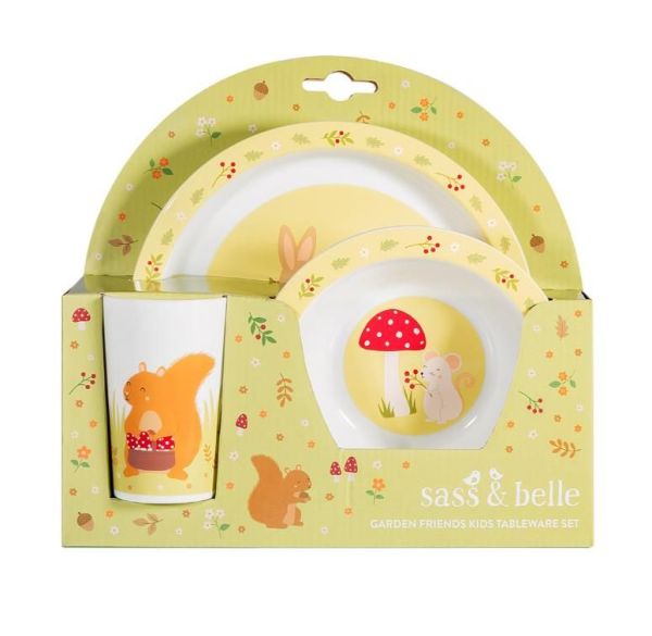 Sass & Belle Garden Friends Kids Tableware Set  (MAXI067) - Schoenen Caramel (Sint-Job-in-’t-Goor)