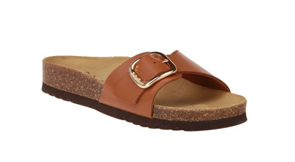 Scholl Kathleen Cognac Slipper  (F30061-COGNAC) - Schoenen Caramel (Sint-Job-in-’t-Goor)