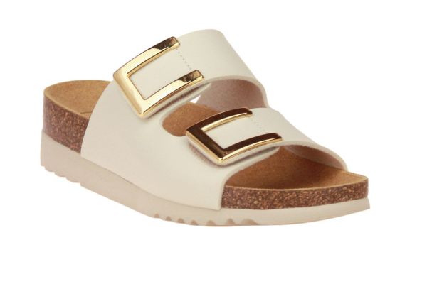 Scholl Monterey 2 Straps Beige Slipper  (F31554-AVORIO) - Schoenen Caramel (Sint-Job-in-’t-Goor)