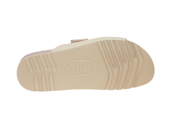 Scholl Monterey 2 Straps Beige Slipper  (F31554-AVORIO) - Schoenen Caramel (Sint-Job-in-’t-Goor)