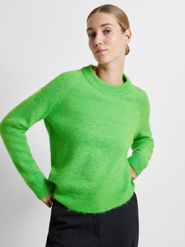 Selected Femme Lulu LS Knit O-Neck Classic Green  (16074482-classic green) - Schoenen Caramel (Sint-Job-in-’t-Goor)