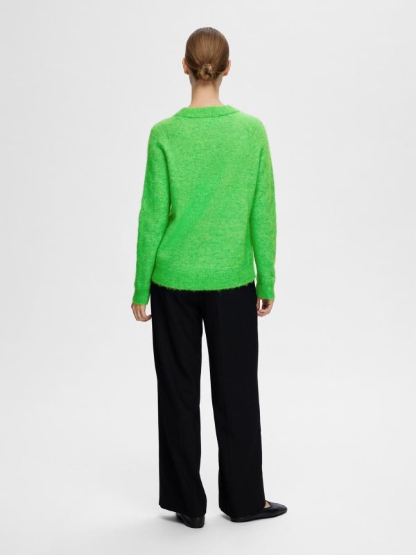 Selected Femme Lulu LS Knit O-Neck Classic Green  (16074482-classic green) - Schoenen Caramel (Sint-Job-in-’t-Goor)