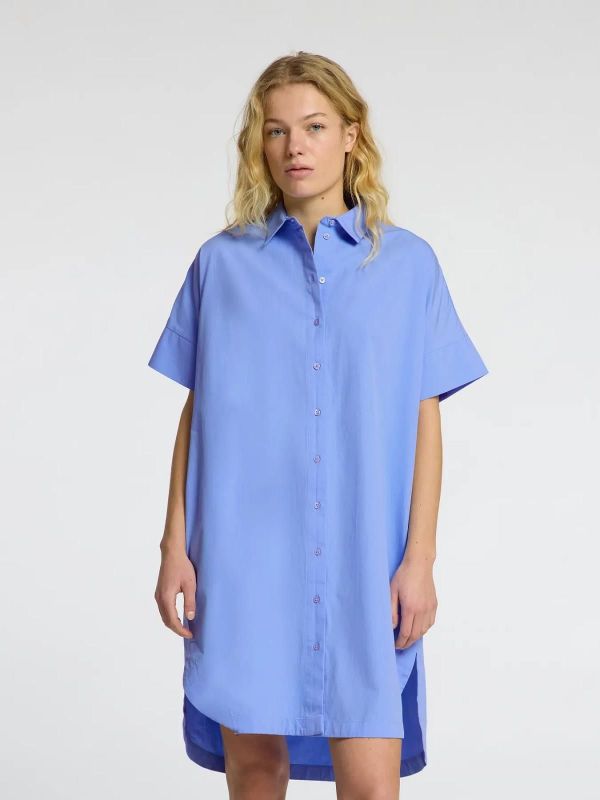 Selected Femme Blair 2/4 Short Shirt Dress Cornflower Blue  (16092160 cornflower blue) - Schoenen Caramel (Sint-Job-in-’t-Goor)