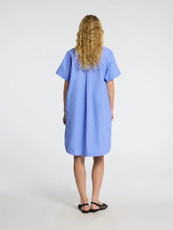 Selected Femme Blair 2/4 Short Shirt Dress Cornflower Blue  (16092160 cornflower blue) - Schoenen Caramel (Sint-Job-in-’t-Goor)