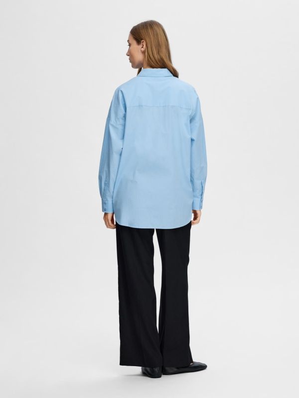 Selected Femme Dina-Sanni LS Shirt Cashmere Blue  (16092647-cashmere blue) - Schoenen Caramel (Sint-Job-in-’t-Goor)