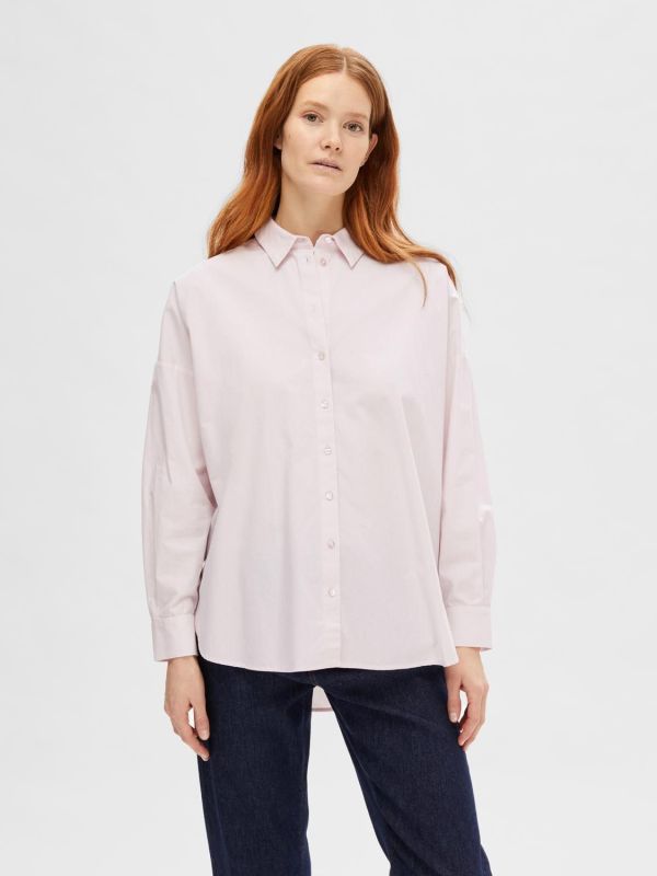 Selected Femme Dina-Sanni LS Shirt Cradle Pink  (16092647-CRADIE PINK) - Schoenen Caramel (Sint-Job-in-’t-Goor)