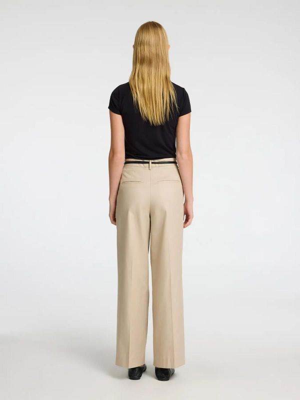 Selected Femme Dora-Merla Hw Extra Wide Pant Island Fossil  (16096719 island fossil) - Schoenen Caramel (Sint-Job-in-’t-Goor)