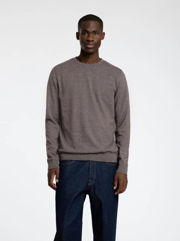 Selected Homme Berg Crew Neck Morel Twist  (16074682 morel twist) - Schoenen Caramel (Sint-Job-in-’t-Goor)