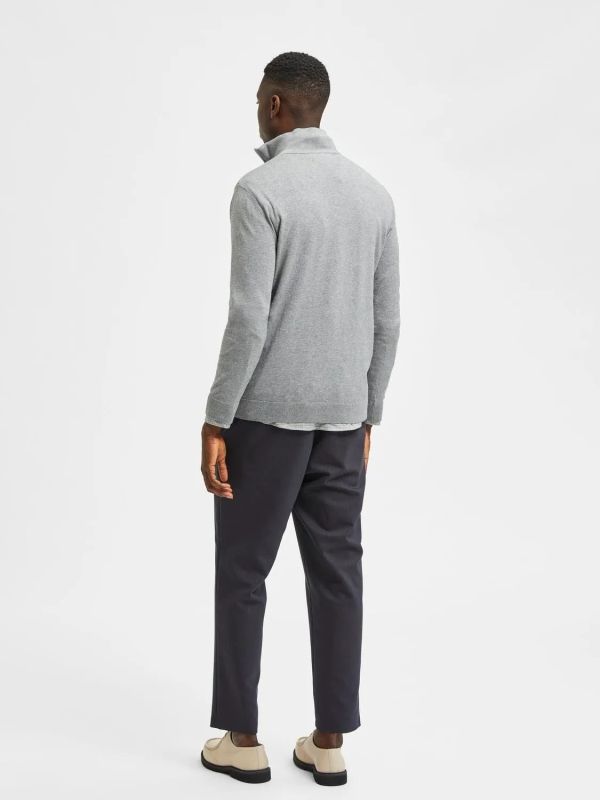 Selected Homme Berg Half Zip Cardigan Medium Grey Melange  (16074687 medium grey) - Schoenen Caramel (Sint-Job-in-’t-Goor)