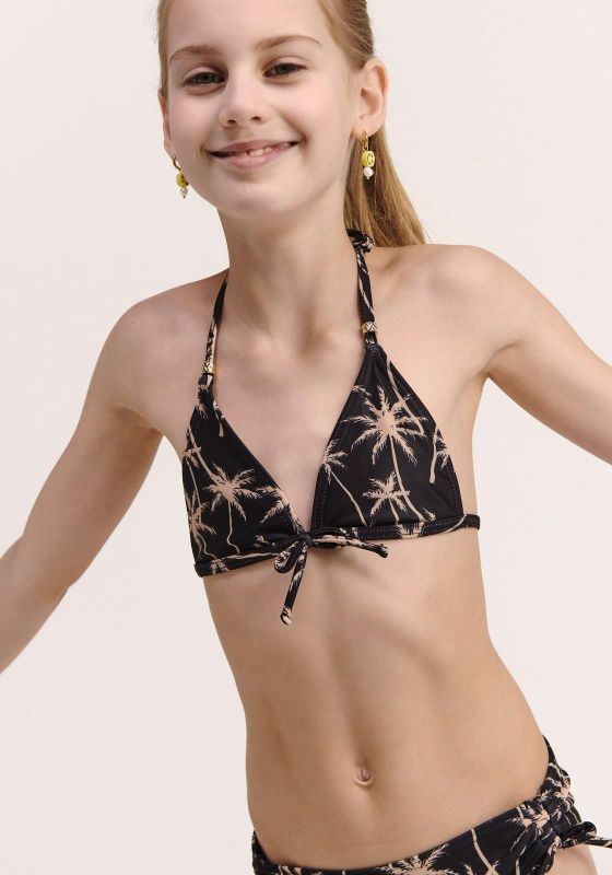 Shiwi Girls Lizzy Bikini Set Vacation Palm Black  (6422250133) - Schoenen Caramel (Sint-Job-in-’t-Goor)