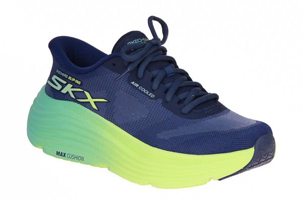 Skechers Slip-Ins Max Cushioning Endeavour Navy/Lime  (129473-NVLM) - Schoenen Caramel (Sint-Job-in-’t-Goor)