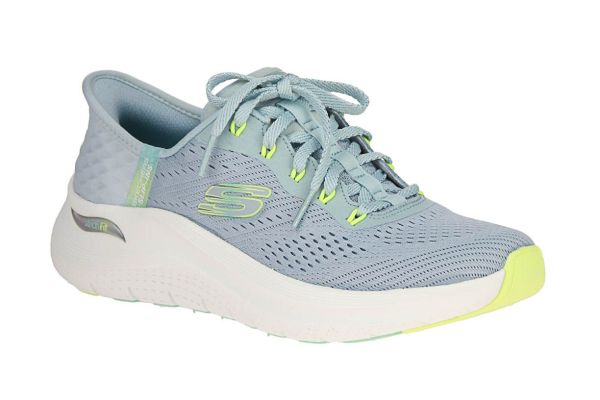 Skechers Slip-Ins Arch Fit 2.0 Easy Chic Blue/Lime  (150066-BLLM) - Schoenen Caramel (Sint-Job-in-’t-Goor)