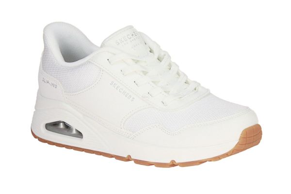 Skechers Slip-Ins Uno Baksia White Sneaker  (177117-WHT) - Schoenen Caramel (Sint-Job-in-’t-Goor)