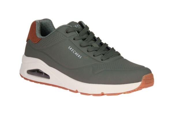 Skechers Uno-Suited On Air Kaki Sneaker  (183004-OLV) - Schoenen Caramel (Sint-Job-in-’t-Goor)