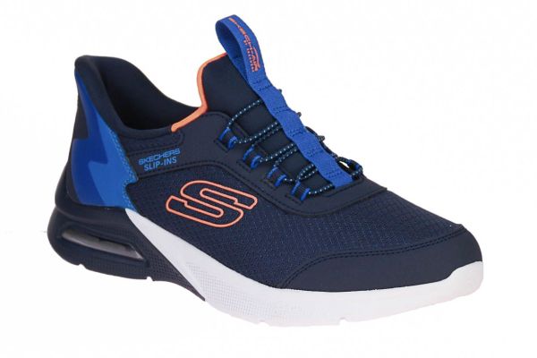 Skechers Slip-Ins Microspec Max Brisk-Stripe Navy  (403890L-NVBL) - Schoenen Caramel (Sint-Job-in-’t-Goor)