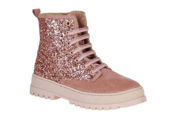 Stones and Bones Blesa Roze Veterboot  (BLESA GLITTER SALMON) - Schoenen Caramel (Sint-Job-in-’t-Goor)