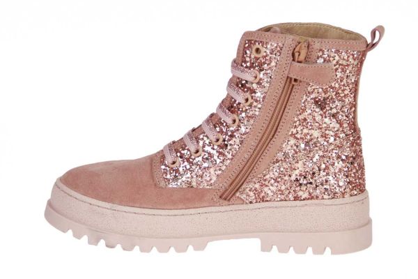 Stones and Bones Blesa Roze Veterboot  (BLESA GLITTER SALMON) - Schoenen Caramel (Sint-Job-in-’t-Goor)