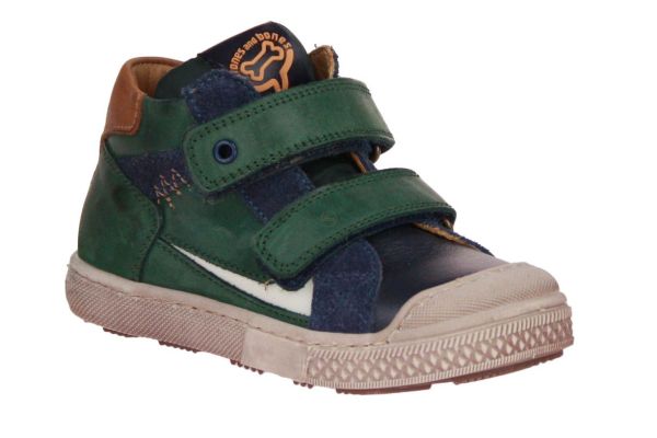 Stones and Bones Lock Groen-Blauwe Velcroschoen  (LOCK GREEN NAVY) - Schoenen Caramel (Sint-Job-in-’t-Goor)