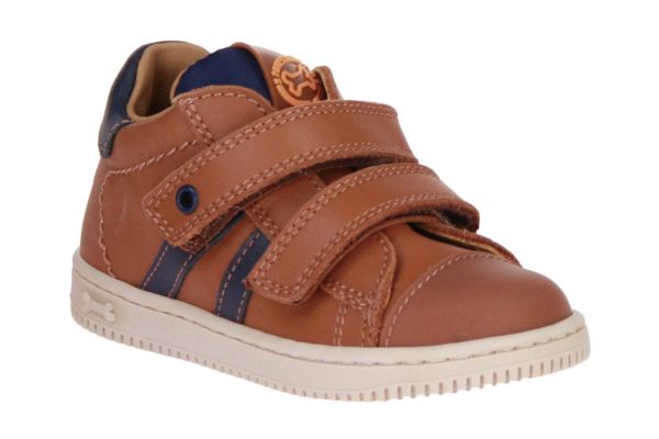 Stones and Bones Niso Cognac Velcroschoen  (NISO CUOIO NAVY) - Schoenen Caramel (Sint-Job-in-’t-Goor)