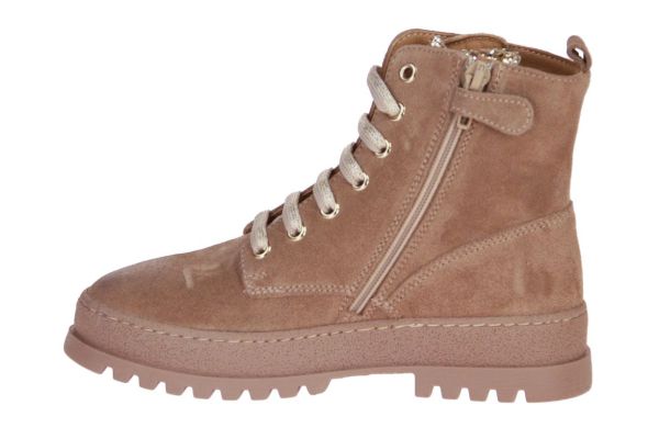 Stones and Bones Svasa Beige Veterboot  (SVAVA GLITTER SAND PLATIN) - Schoenen Caramel (Sint-Job-in-’t-Goor)