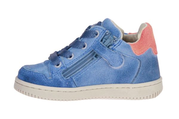 Stones and Bones Naif Blauwe Sneaker  (NAIF-BLUE/ORANGE) - Schoenen Caramel (Sint-Job-in-’t-Goor)