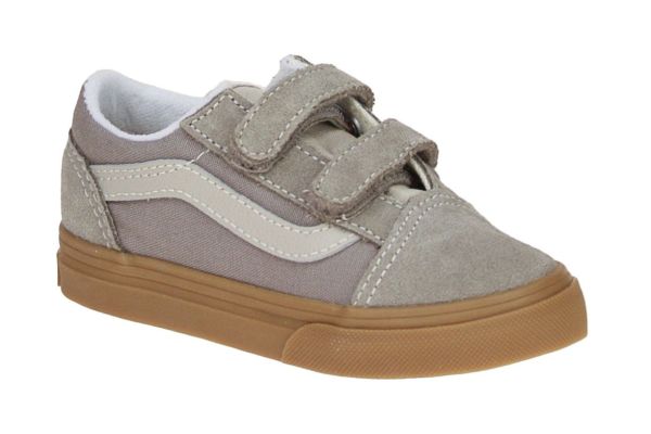 Vans Old Skool V Neutral Block Gray/Gum  (VN000CPZ0CS1) - Schoenen Caramel (Sint-Job-in-’t-Goor)