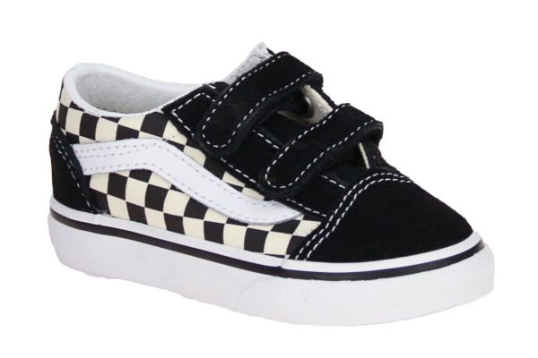 Vans Old Skool V Primary Check Black/White  (VN0A38JNP0S1) - Schoenen Caramel (Sint-Job-in-’t-Goor)