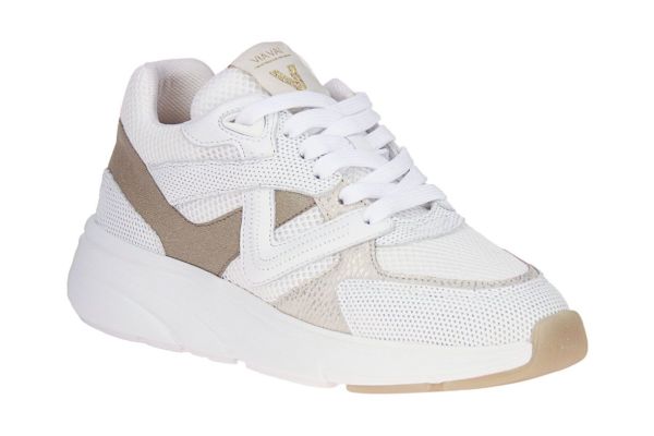 Via Vai Vic Kyro Wit-Beige Sneaker  (VIC-VITELLO) - Schoenen Caramel (Sint-Job-in-’t-Goor)