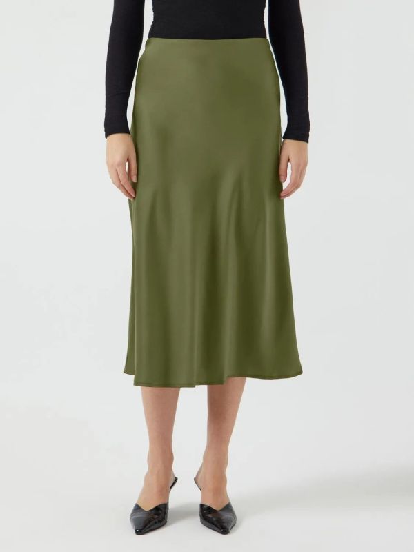 Y.A.S. Pella HW Midi Skirt Olive Branch  (26030737 olive brach) - Schoenen Caramel (Sint-Job-in-’t-Goor)