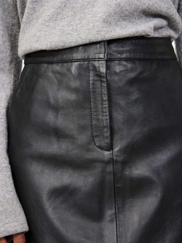 Y.A.S. Lyma HMW Leather Skirt Black  (26031905 black) - Schoenen Caramel (Sint-Job-in-’t-Goor)