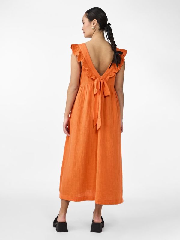 Y.A.S. Vimola SL Long Dress Vermillion Orange  (26034306 ORANGE) - Schoenen Caramel (Sint-Job-in-’t-Goor)