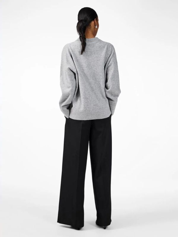 Y.A.S. Emilie O-Neck Knit Pullover Light Grey Melange  (26035269 LIGHT GREY) - Schoenen Caramel (Sint-Job-in-’t-Goor)