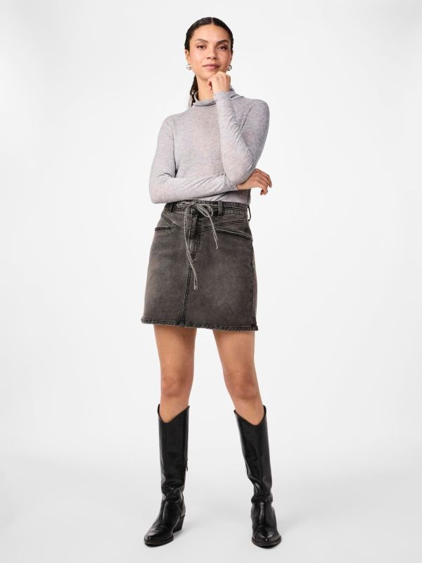 Y.A.S. Rina HW Denim Skirt Grey Melange  (26035456 grey melange) - Schoenen Caramel (Sint-Job-in-’t-Goor)