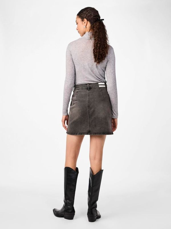 Y.A.S. Rina HW Denim Skirt Grey Melange  (26035456 grey melange) - Schoenen Caramel (Sint-Job-in-’t-Goor)