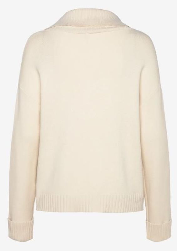 Y.A.S. Fonny LS Zip Knit Pullover Birch  (26036304 birch) - Schoenen Caramel (Sint-Job-in-’t-Goor)