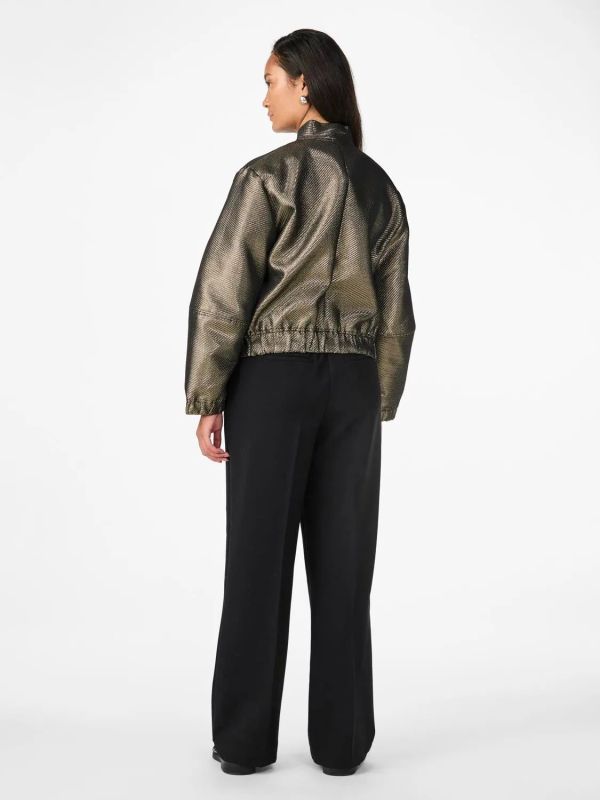 Y.A.S. Gosh LS Short Bomber Jacket Gold  (26036311 gold colour) - Schoenen Caramel (Sint-Job-in-’t-Goor)