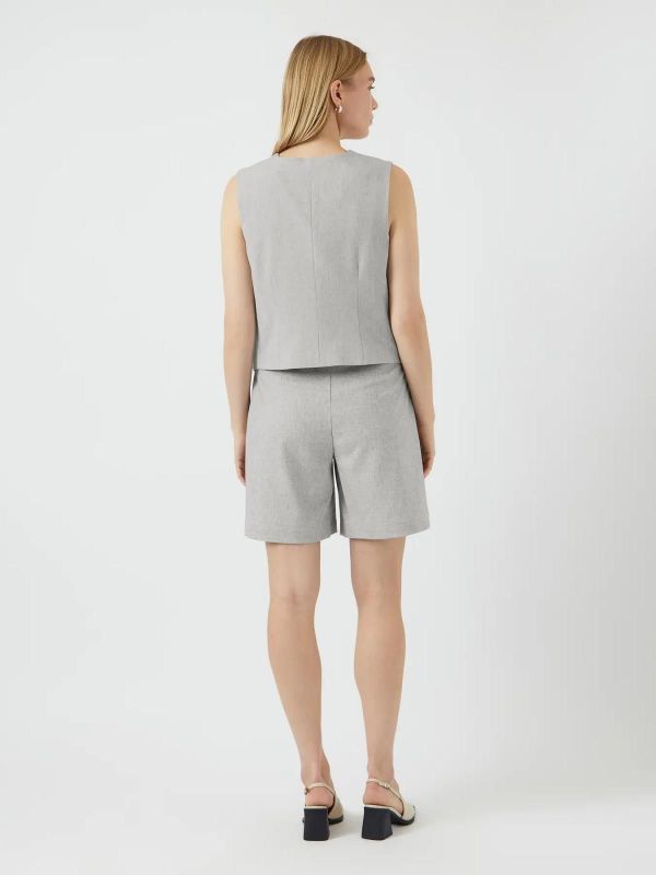 Y.A.S. Riu Waistcoat Light Grey Melange  (26036846 light grey melange) - Schoenen Caramel (Sint-Job-in-’t-Goor)