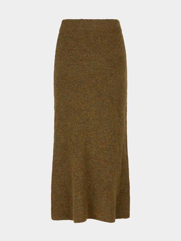 Ydence Lainey Knitted Skirt Dark Olive  (CW2412-050) - Schoenen Caramel (Sint-Job-in-’t-Goor)